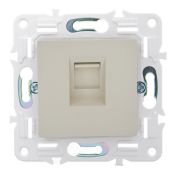 Розетка встраиваемая компьютерная IEK SKANDY SK-K10-1-K10 SK-K01B RJ45 кат.5E бежевый