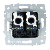 Розетка встраиваемая компьютерная двойная IEK BRITE BR-K20-1-K10 РК10-2-БрКр RJ45 кат.5E бежевый