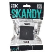 Выключатель встраиваемый одноклавишный с подсветкой IEK SKANDY SK-V10-1-10-K53 SK-V07G графит