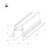 шинопровод магнитный MAG-TRACK-2538-FDW-3000 (BK) встраиваемый черный 033459