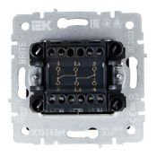 Выключатель встраиваемый двухклавишный проходной IEK BRITE BR-V22-0-10-K02 ВС10-2-6-БрЧ черный Уценка