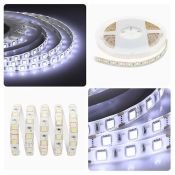 Светодиодная лента  Белый 5050 12V 14.4W/m 60Led/метр герм (силикон) 259BL Стандарт 1м IP65 блистер