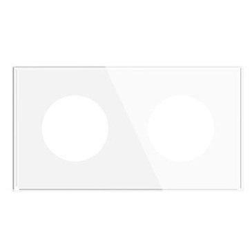Рамка стеклянная 2 поста Arlight GLARE 043835 FRM-GLARE-GC-2-WH белая
