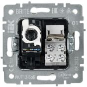 Розетка двойная RJ11+RJ45 кат.5E РК/Т12-БрБ белый BR-KT20-O-1-K01 BRITE IEK