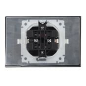 Штепсельная розетка встраиваемая двойная IEK BRITE 16А BR-R26-16-44-K02-F РСбш12-3-44-БрЧ с крышкой в сборе черный IP44