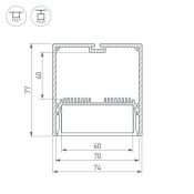 алюминиевый профиль S-LUX SL-LINE-7477-2000 BLACK 029939