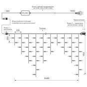 гирлянда БАХРОМА 15W Белый 034924 ARD-EDGE-CLASSIC-5600x900-CLEAR-240LED-PULSE White 230V  IP65 с эффектом мерцания