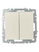 Выключатель встраиваемый двухклавишный проходной IEK BRITE BR-V22-0-10-K10 ВС10-2-6-БрКр бежевый