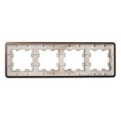 Рамка металлическая 4 поста IEK BRITE BR-M42-M-21-K30 РУ-4-1-Бр коричневый RE AL
