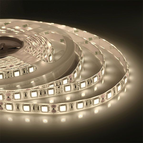 Светодиодная лента  Белый теплый 5050 12V 14.4W/m 60Led/метр герм (силикон) 00-11 Стандарт IP65