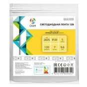 Светодиодная лента Белый теплый 2835 12V  9.6W/m 120Led/метр LSE-256 8мм IP20