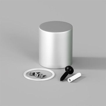 Заглушка для гибкого неона Maytoni NEMO 20316  для неона 360° D25 торцевая металлическая серебро