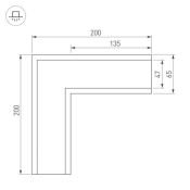 Угол для профиля SL-LINIA65-F 45гр. 030126