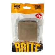 Выключатель встраиваемый одноклавишный проходной IEK BRITE BR-V12-0-10-K37 ВС10-1-6-БрШ шампань