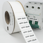 Наклейка прямоугольная NPP-25х09 W для принтера RT200, RT230, белый, 3000 шт. в упаковке
