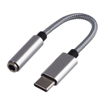 Переходник кабель гнездо Jack 3.5mm (f)- шт. USB Type-C 0.1м ПВХ белый Premium Zip-Lock c подвесом