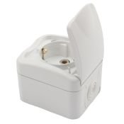 Розетка одноместная Mini OG KR-78-0605 с/з белая керамическая IP54 KRANZ