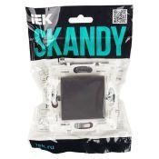 Выключатель встраиваемый одноклавишный перекрестный IEK SKANDY SK-V13-0-10-K48 SK-V03T титан