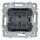 Выключатель встраиваемый двухклавишный перекрестный IEK BRITE BR-V23-0-10-K47 ВС10-2-3-БрА алюминий