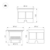 светильник    16W Белый теплый 061193 LTD-DAFNA-GROUND-R160 10deg 3000K цилиндр встраиваемый серебристый
