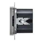 Розетка встраиваемая USB IEK BRITE A+C 45Вт BR-U22-045-K46 РЮ11-2-БрС сталь