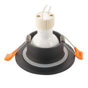 Встраиваемый светильник без лампы DENKIRS FACET DK3016-BK GU10 черный круглый IP65