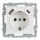 Штепсельная розетка встраиваемая IEK BRITE 16А BR-R14-16-U22-018-K91 РЮш11-1-БрАБ с з/к и шторками с USB A+C 18Вт арктический белый
