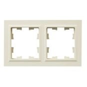 Рамка пластик 2 поста IEK BRITE BR-M22-44-K10 РУ-2-БрКр-44 бежевый IP44