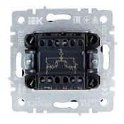 Выключатель встраиваемый двухклавишный с подсветкой IEK BRITE BR-V20-1-10-K53 ВС10-2-1-БрГ графит
