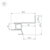 алюминиевый профиль ARH-СEIL-S18-SHADOW-SIDE-3000 WHITE 050501