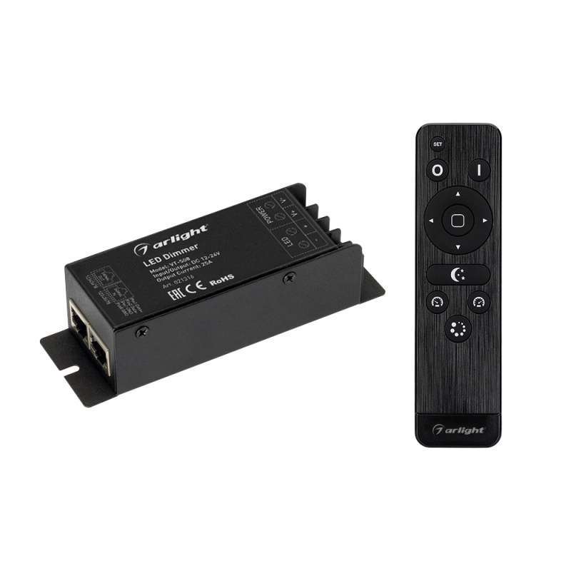 Диммер 021316 VT-S08-1x25A (12-24V, ПДУ Стик 12кн, RF)