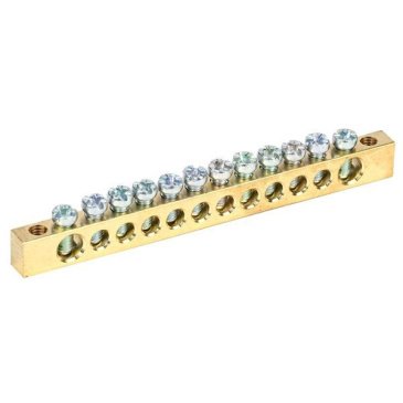Шина PEN "земля-ноль" 6х9мм 12/2 (12групп/крепеж по краям) YNN11-12-100 IEK