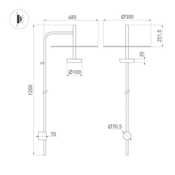Накладной светильник   9W Белый теплый 059599 SP-CAMPANA-WALL-L1200 Warm3000 (BK, 130 deg, 230V) настенный черный Накладной светильник   9W Белый теплый 059599 SP-CAMPANA-WALL-L1200 Warm3000 (BK, 130 deg, 230V) настенный черный