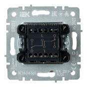 Выключатель встраиваемый двухклавишный проходной IEK BRITE BR-V22-0-10-K01 ВС10-2-6-БрБ белый