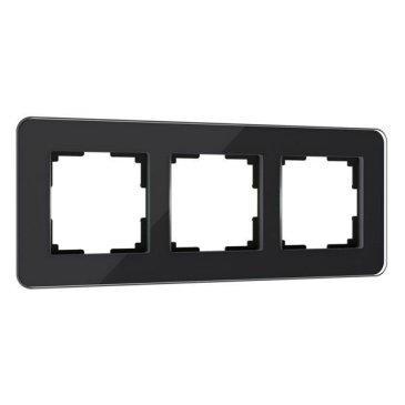 Рамка стеклянная 3 поста WERKEL Elite W0032448 черный