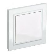 Выключатель встраиваемый одноклавишный IEK BRITE BR-V10-0-10-K91-F ВСР10-1-0-БрАБ в сборе арктический белый