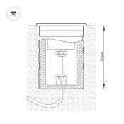 светильник   7W Белый теплый 024938 KT-AQUA-R85 12V IP68 круглый встраиваемый для фонтанов и бассейнов серебристый