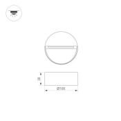 светильник  4W Белый теплый 029959 LGD-TRACE-R100 220V IP65 круглый накладной серый
