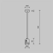 Крепление потолочное Среднее / Medium 300мм с прямым коннектором питания Flarity TRA158C-IPC1-PT платина