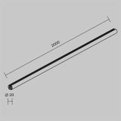 Шинопровод круглый подвесной 2 м Levity TRX184-R-112B чёрный