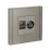 ТВ-розетка встраиваемая TV+RJ45 IEK FORTE&PIANO кат.6 FP537 сталь FP-AK20-2-K46