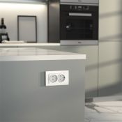 Штепсельная розетка встраиваемая двойная WERKEL 16A 250V W1172061 с/з белый матовый