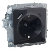 Штепсельная розетка встраиваемая IEK BRITE 16А BR-R14-16-U22-018-K53 РЮш11-1-БрГ с з/к и шторками с USB A+C 18Вт графит