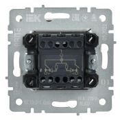 Выключатель встраиваемый двухклавишный с подсветкой IEK BRITE BR-V20-1-10-K01 ВС10-2-1-БрБ белый