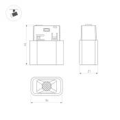 Трековый светильник   2W Белый теплый 043291 MAG-ORIENT-BABY-S36x21 24deg на магнитный шинопровод черный