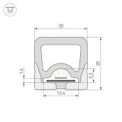 Архитектурный силиконовый профиль WPH-FLEX-2020-TOP-S13-5m WHITE 062404