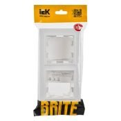 Рамка пластик 2 поста IEK BRITE BR-M22-44-K91 РУ-2-БрАБ-44 арктический белый IP44
