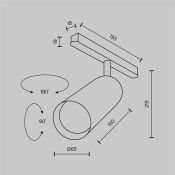 Трековый светильник 20W Белый теплый Фокус/Focus Led Exility 36deg TR032-2-20W2.7K-M-B IP20 на магнитный шинопровод черный