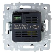 Розетка встраиваемая USB IEK BRITE A+C 18Вт BR-U22-018-K45 РЮ11-1-БрТБ бронза