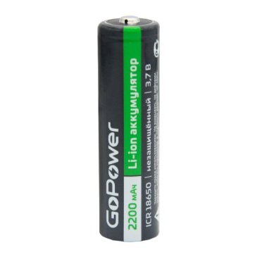элемент питания аккумулятор   18650 2200mAh  BL1 3.7V GoPower без защиты выс.конт